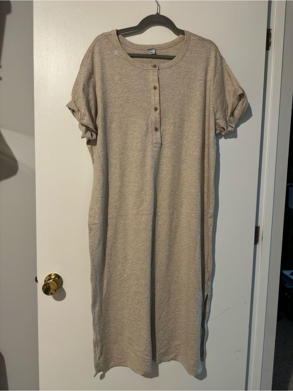 Old Navy Beige Henley Midi Dress